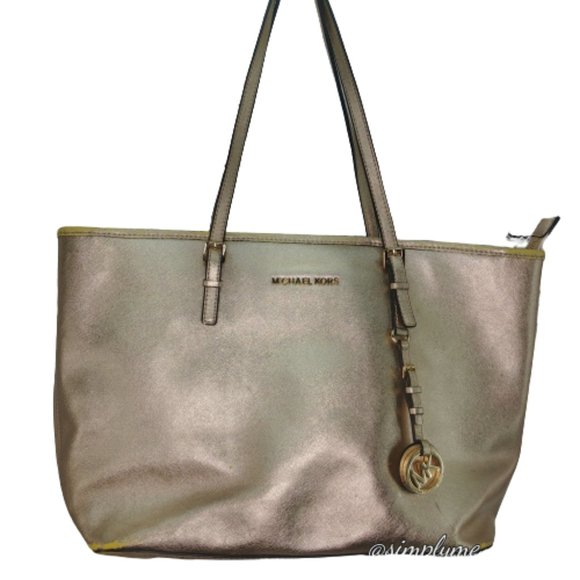 Michael Kors Jet Set Shimmer Copper Tote - Picture 1 of 9